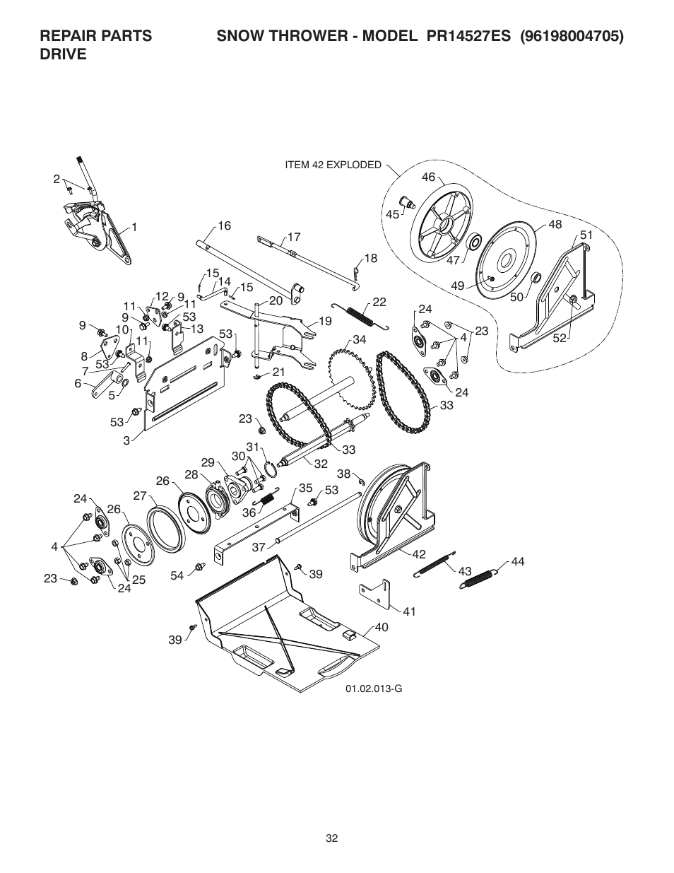 Poulan Pro PR14527ES SNOW THROWER User Manual | Page 32 / 44