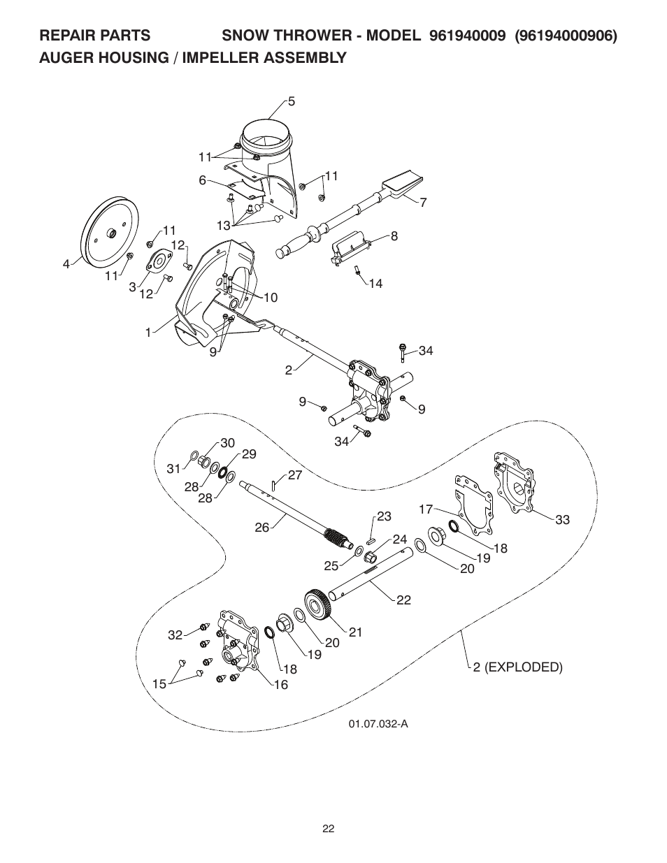 Poulan Pro 961940009 SNOW THROWER User Manual | Page 22 / 44