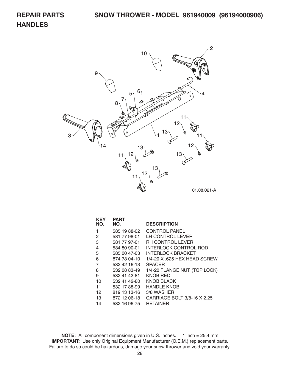 Poulan Pro 961940009 SNOW THROWER User Manual | Page 28 / 44
