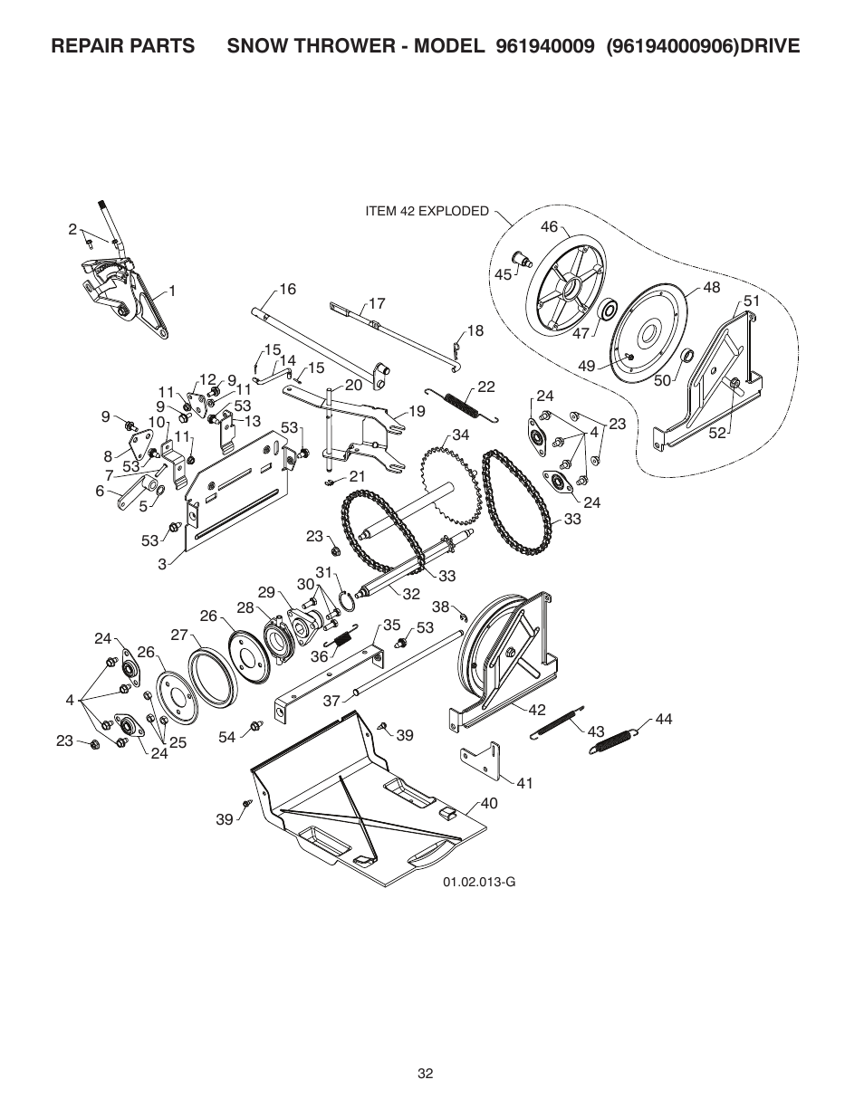 Poulan Pro 961940009 SNOW THROWER User Manual | Page 32 / 44