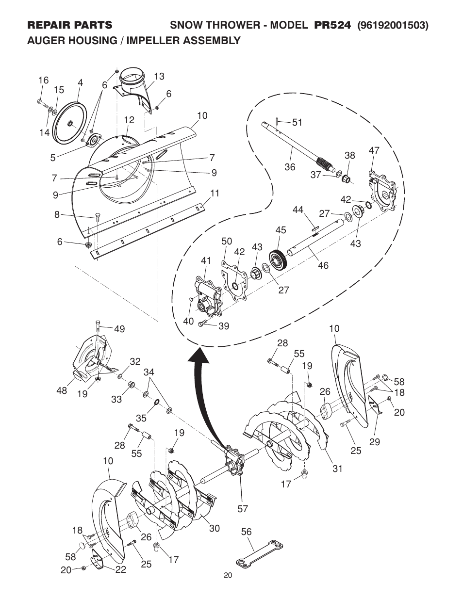 Poulan Pro PR524 SNOW THROWER User Manual | Page 20 / 32