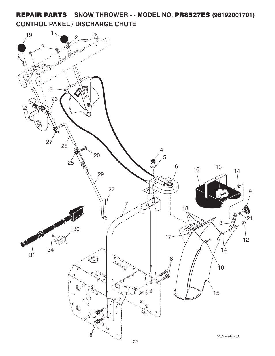 Poulan Pro PR8527ES SNOW THROWER User Manual | Page 22 / 32