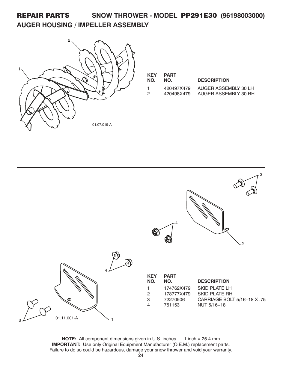 Poulan Pro PP291E30 SNOW THROWER User Manual | Page 24 / 40