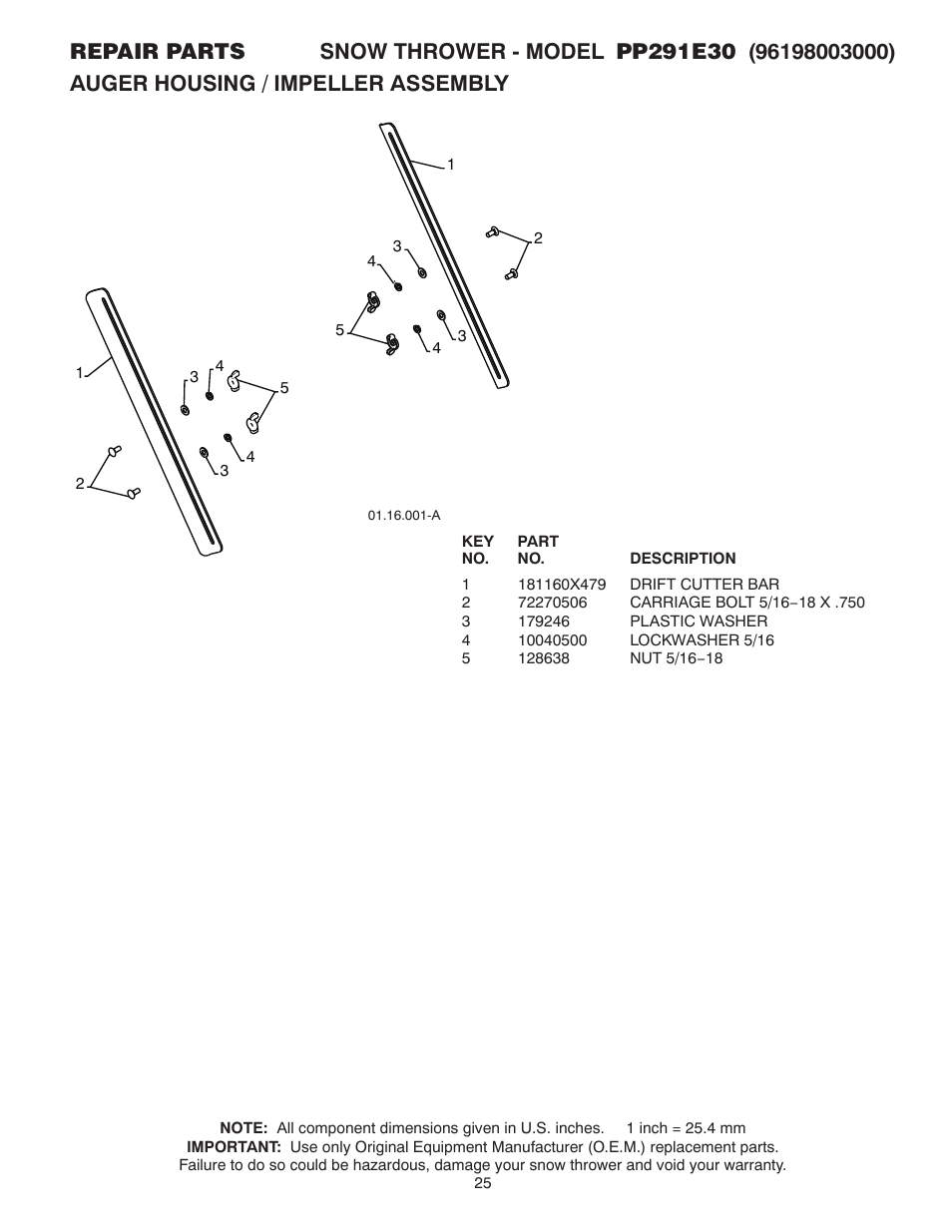 Poulan Pro PP291E30 SNOW THROWER User Manual | Page 25 / 40