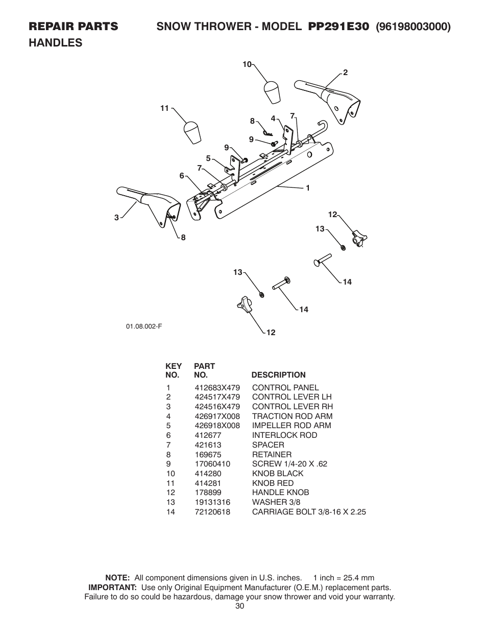 Poulan Pro PP291E30 SNOW THROWER User Manual | Page 30 / 40