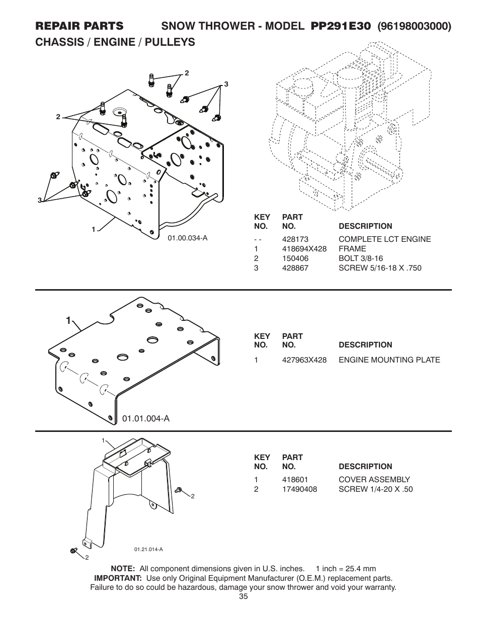 Poulan Pro PP291E30 SNOW THROWER User Manual | Page 35 / 40