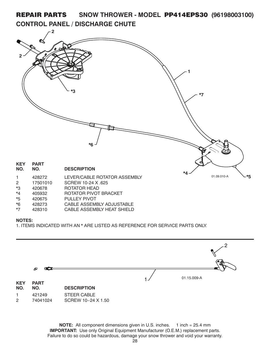 Poulan Pro PP414EPS30 SNOW THROWER User Manual | Page 28 / 44