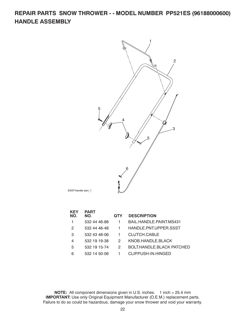 Poulan Pro PP521ES SNOW THROWER User Manual | Page 22 / 32