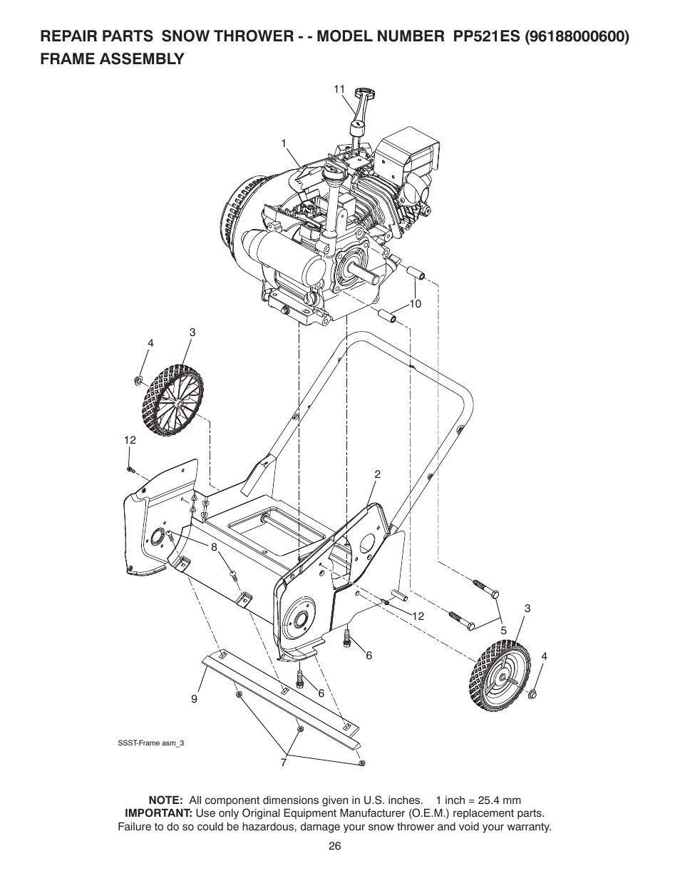 Poulan Pro PP521ES SNOW THROWER User Manual | Page 26 / 32