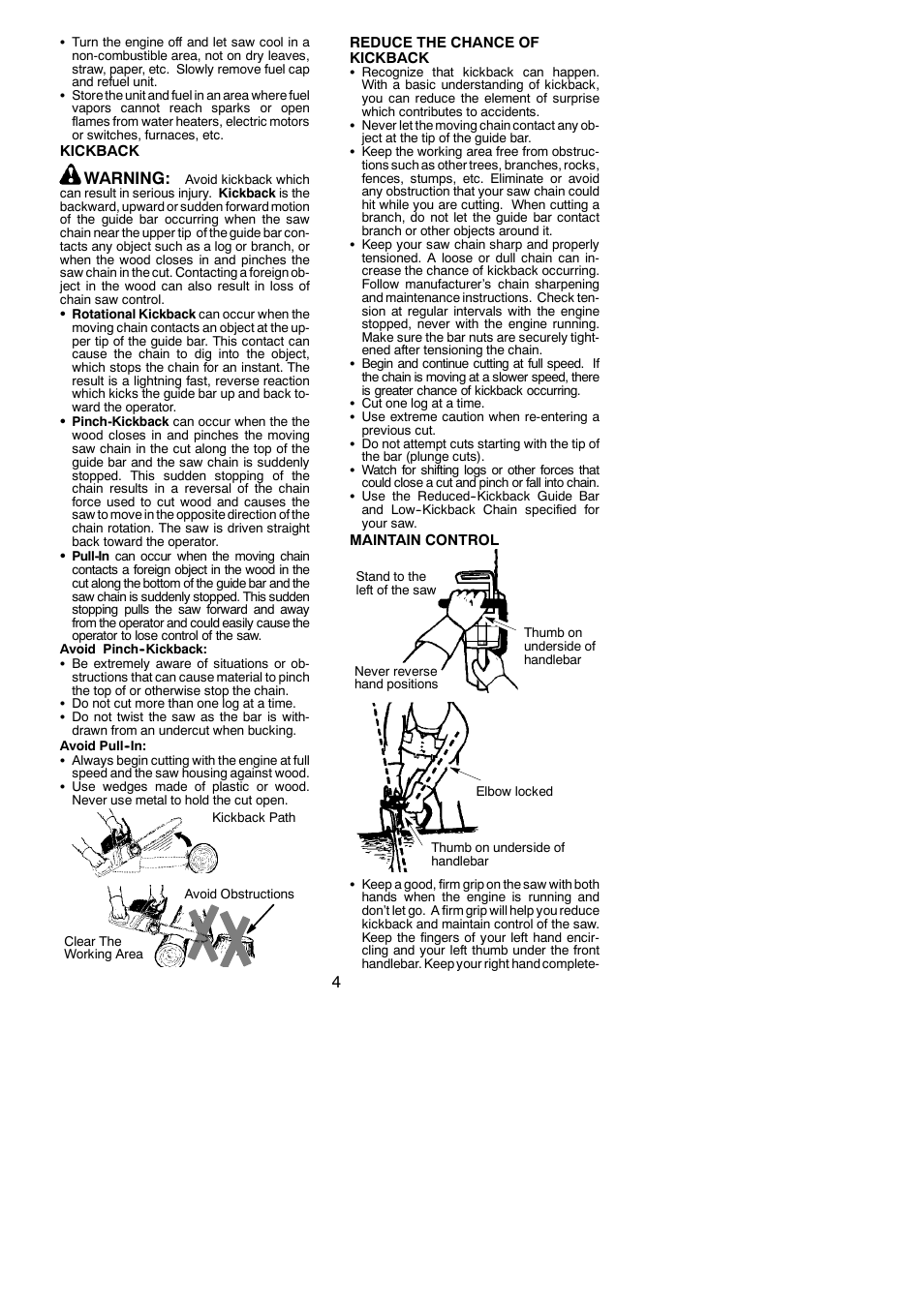 Warning | Poulan Pro PP4218AVX User Manual | Page 4 / 21