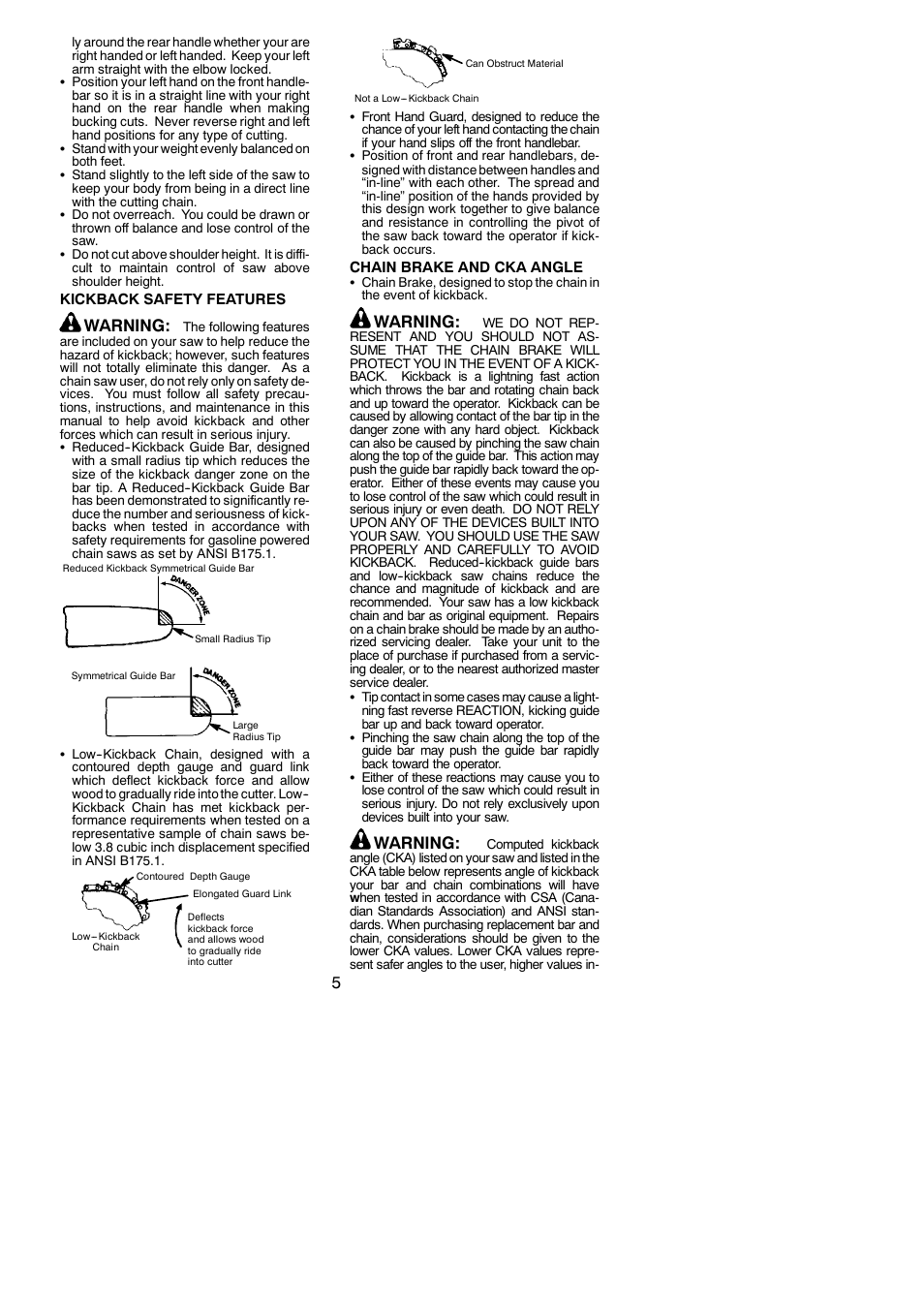 Warning | Poulan Pro PP4218AVX User Manual | Page 5 / 21