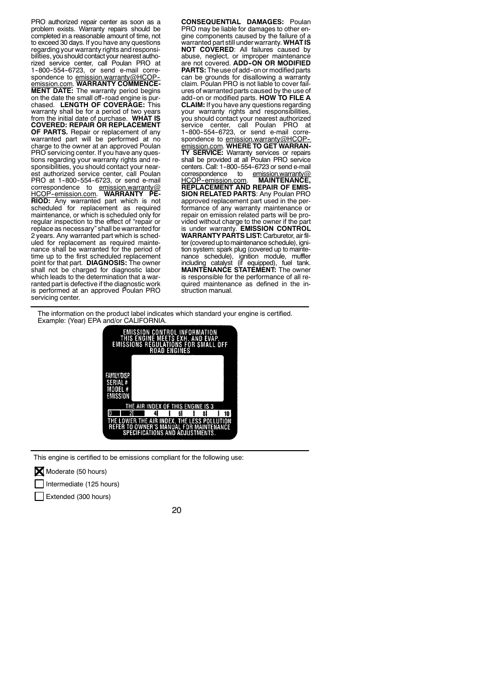 Poulan Pro PP4218AV User Manual | Page 20 / 20