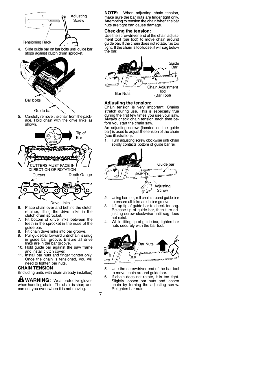 Warning | Poulan Pro PP4218AV User Manual | Page 7 / 20