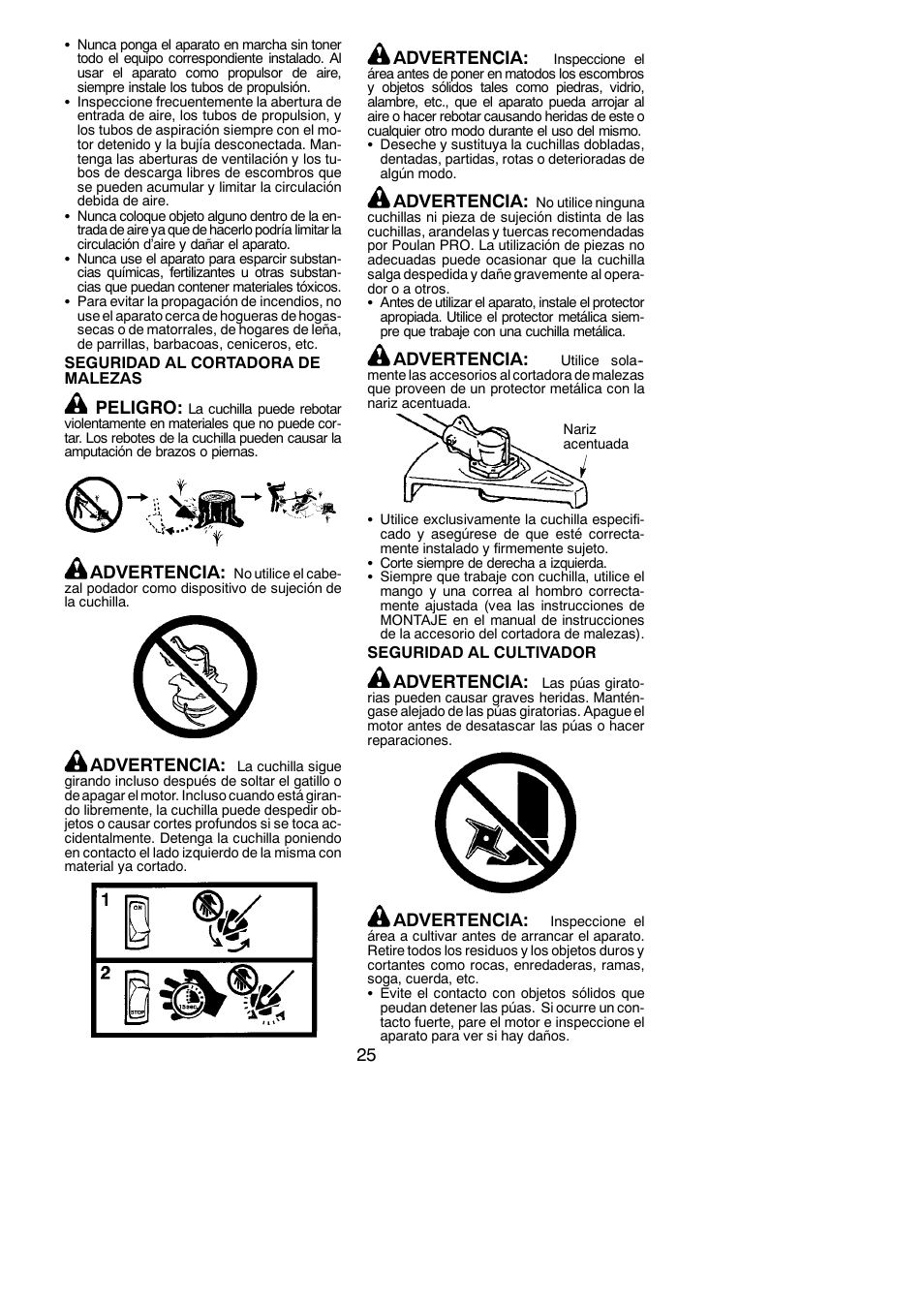 Poulan Pro PP130 User Manual | Page 25 / 60