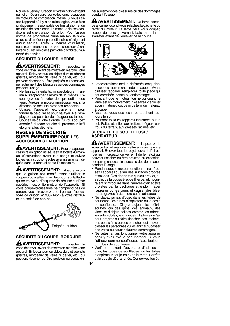 Poulan Pro PP130 User Manual | Page 44 / 60