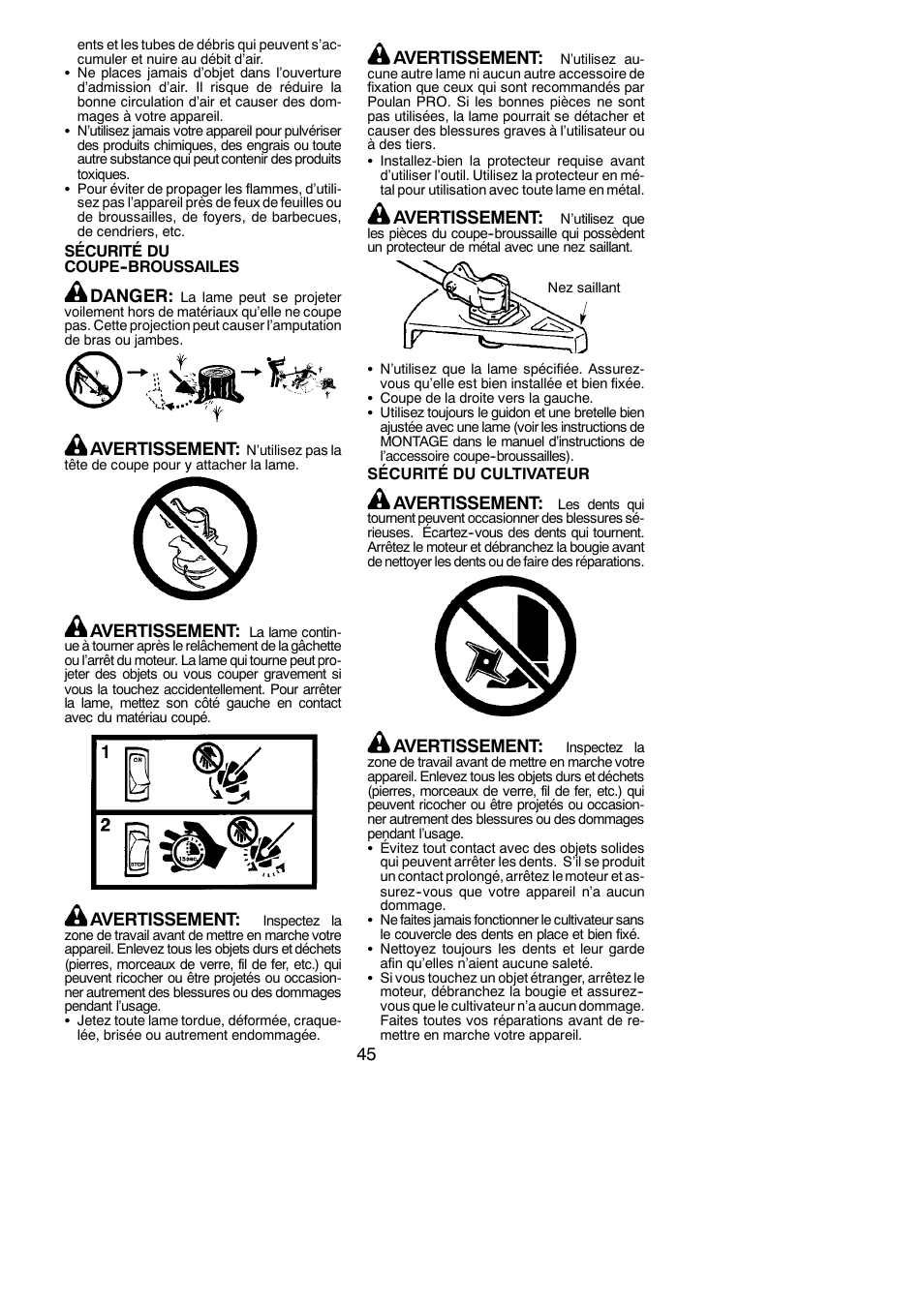 Poulan Pro PP130 User Manual | Page 45 / 60