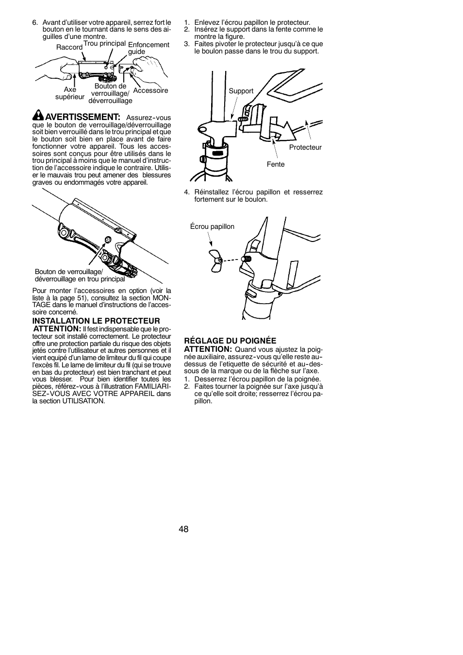 Avertissement | Poulan Pro PP130 User Manual | Page 48 / 60