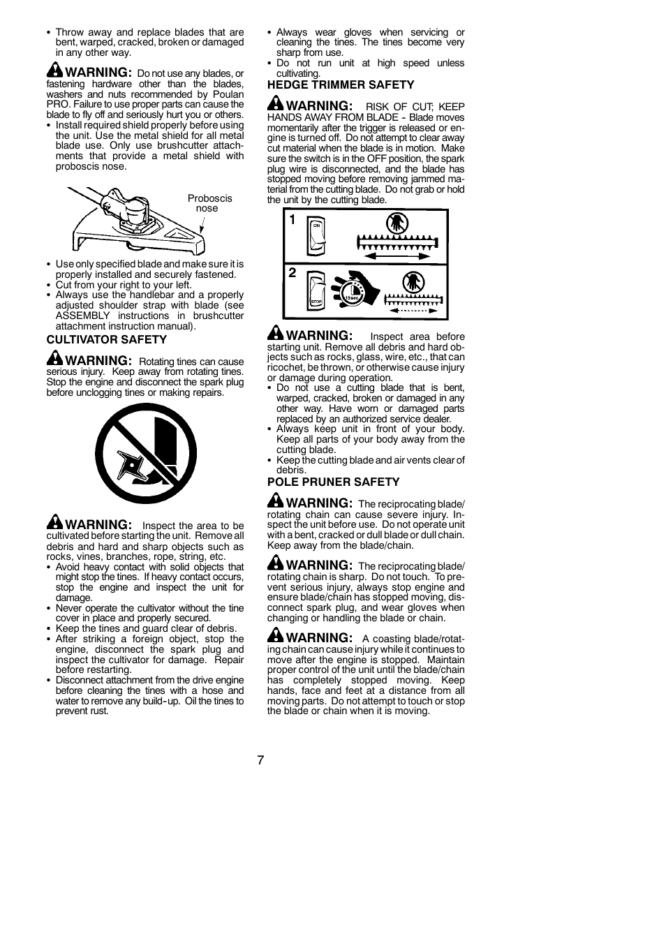 Poulan Pro PP130 User Manual | Page 7 / 60