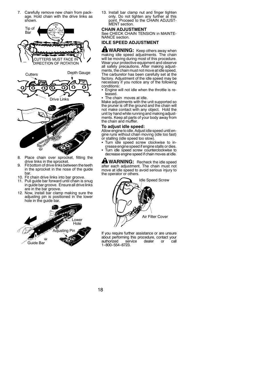 Warning | Poulan Pro PP258TPC User Manual | Page 18 / 72