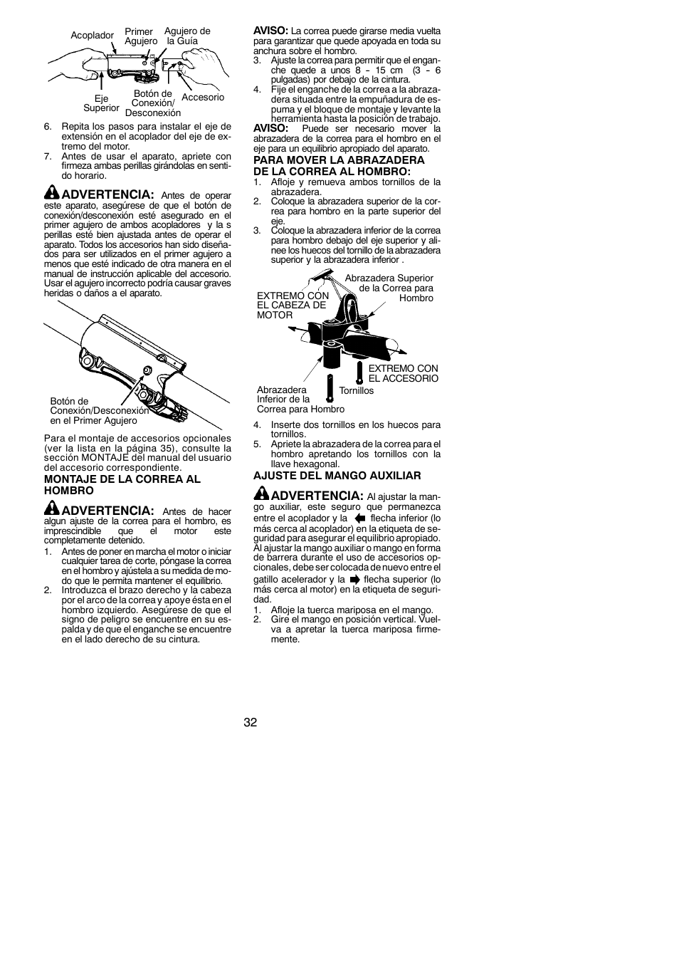 Advertencia | Poulan Pro PP258TPC User Manual | Page 32 / 72