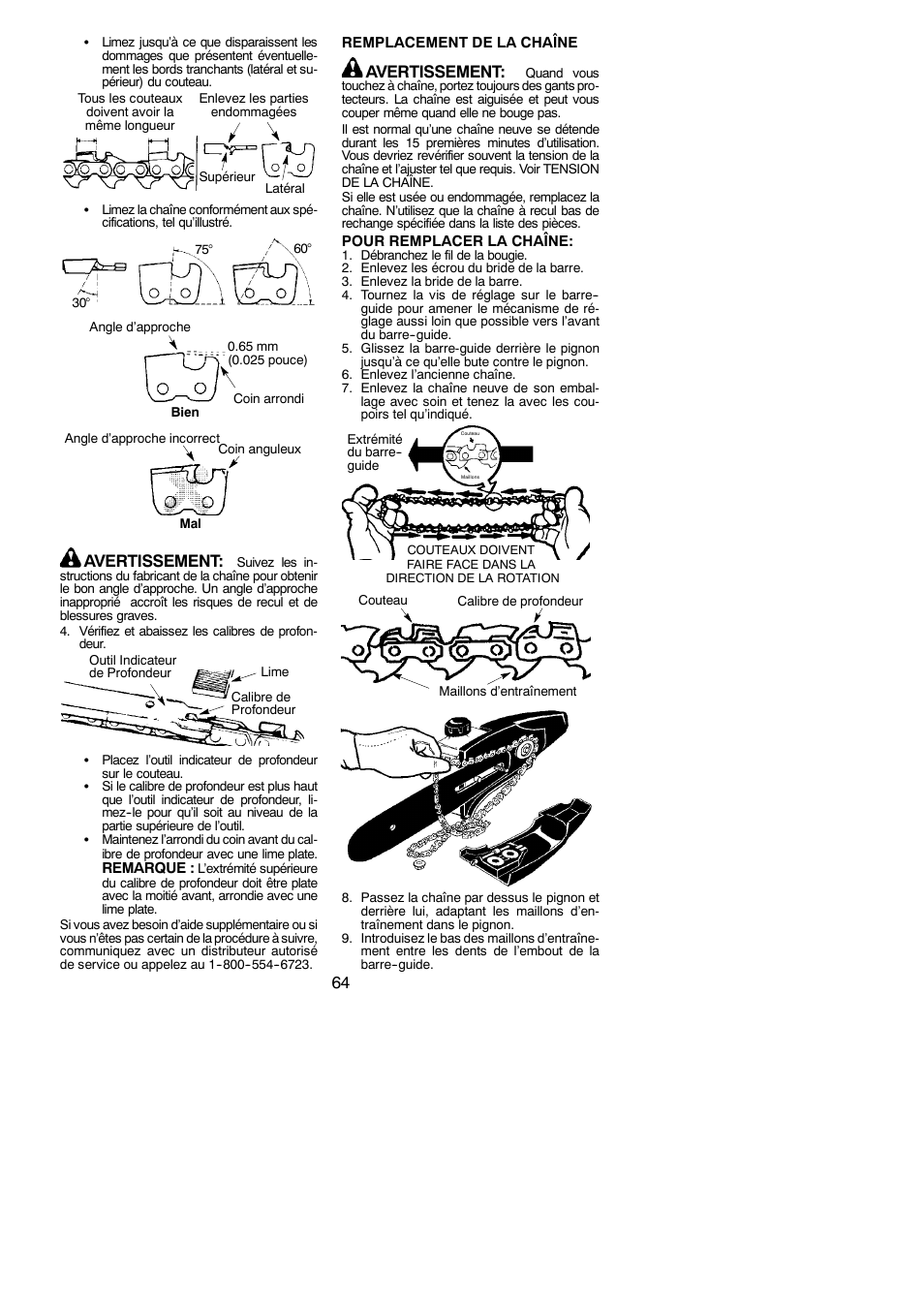 Avertissement | Poulan Pro PP258TPC User Manual | Page 64 / 72