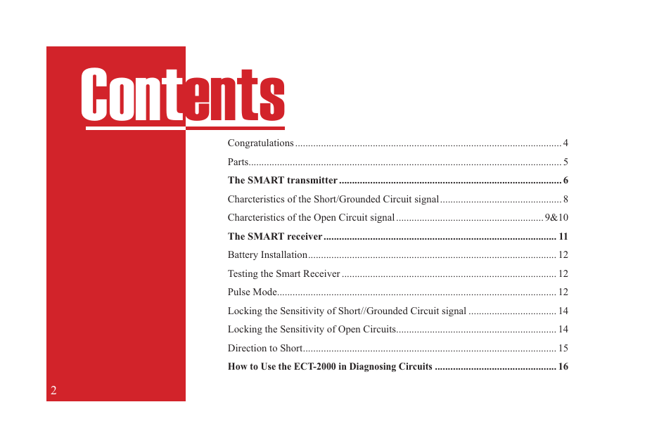 Ect2000_2.eps, Cont ents | Power Probe ECT 2000 User Manual | Page 2 / 27