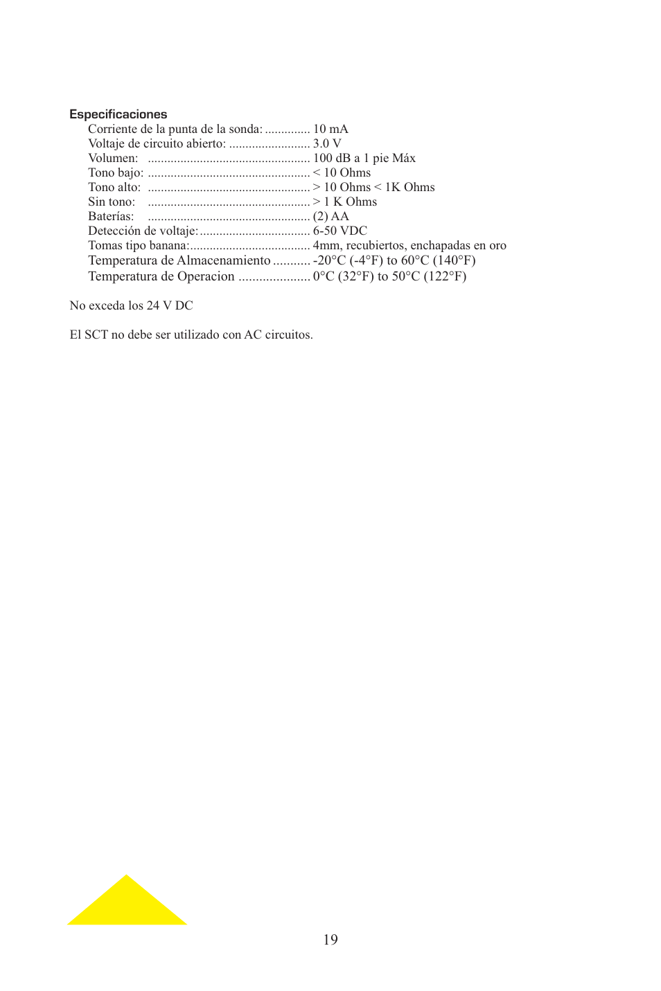 Screaming_eng_span_19.eps | Power Probe PPCT - Continuity Tester User Manual | Page 19 / 20