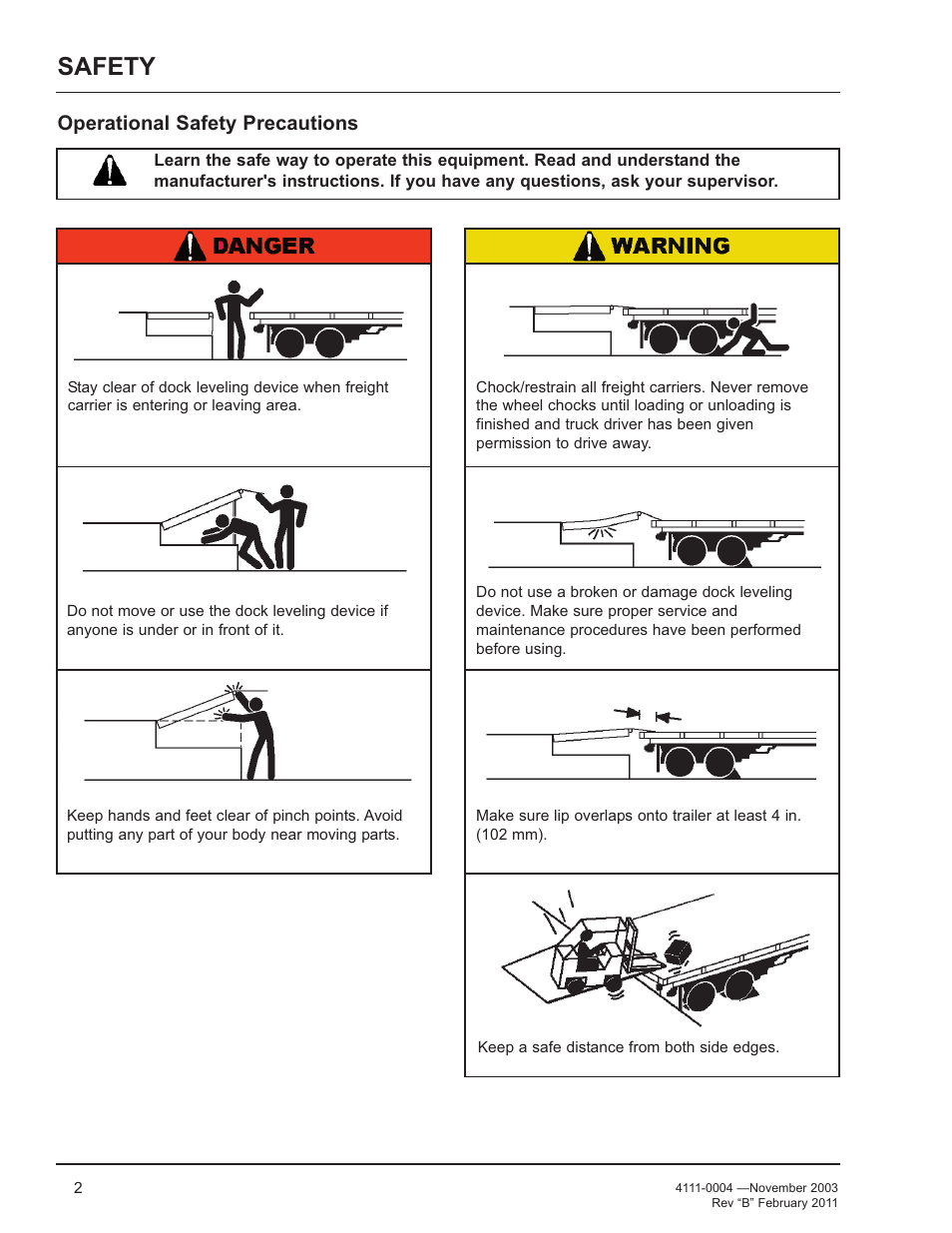 Safety, Operational safety precautions | Poweramp EH SERIES HYDRAULIC User Manual | Page 4 / 52