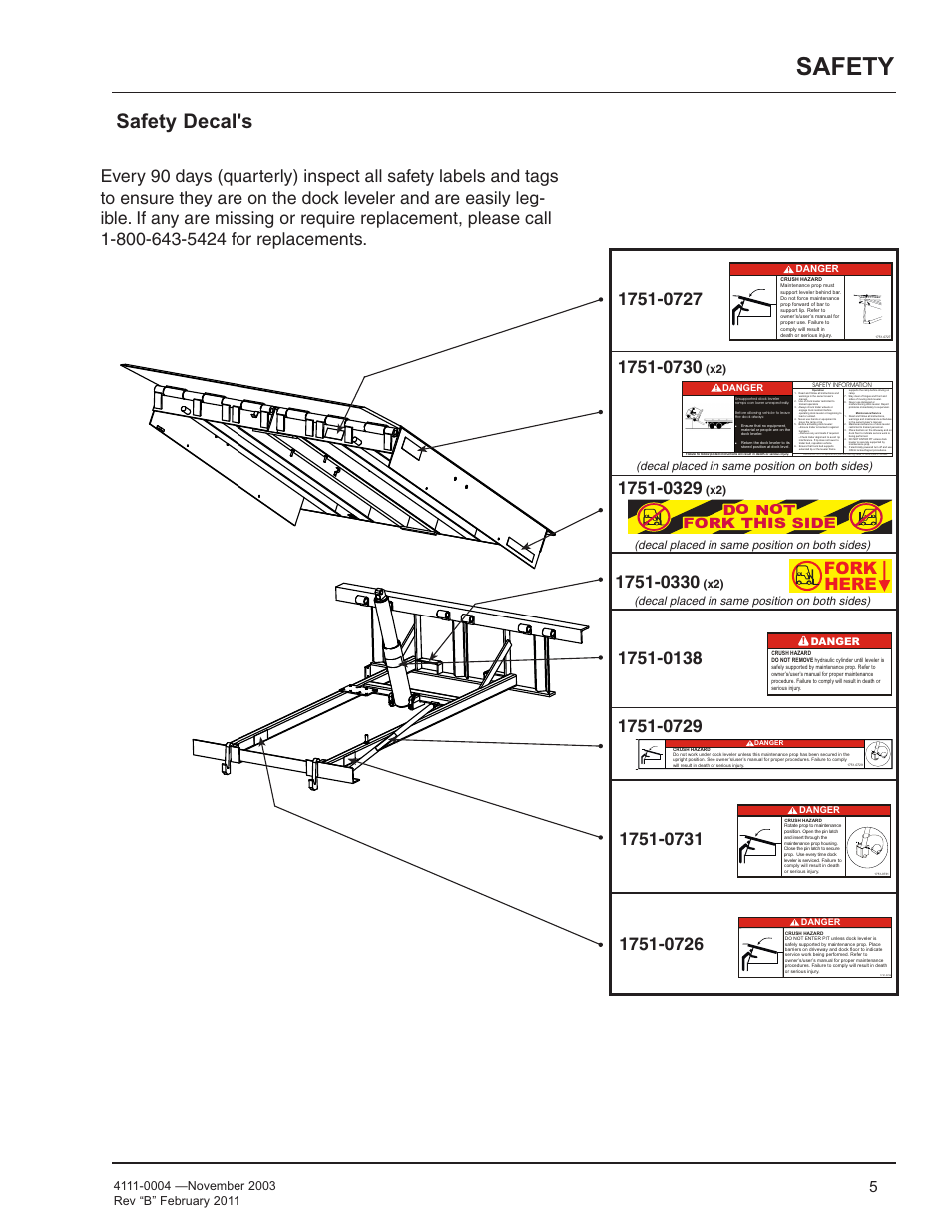 Safety, Safety decal's, D ¡ ¢ fork this side | Poweramp EH SERIES HYDRAULIC User Manual | Page 7 / 52