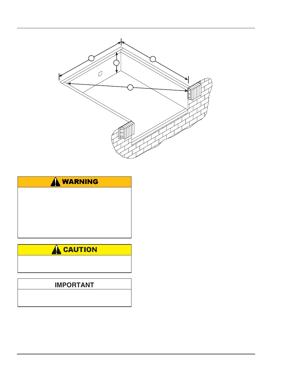 Installation, Important, Prepare pit | Poweramp VH SERIES HYDRAULIC User Manual | Page 12 / 52