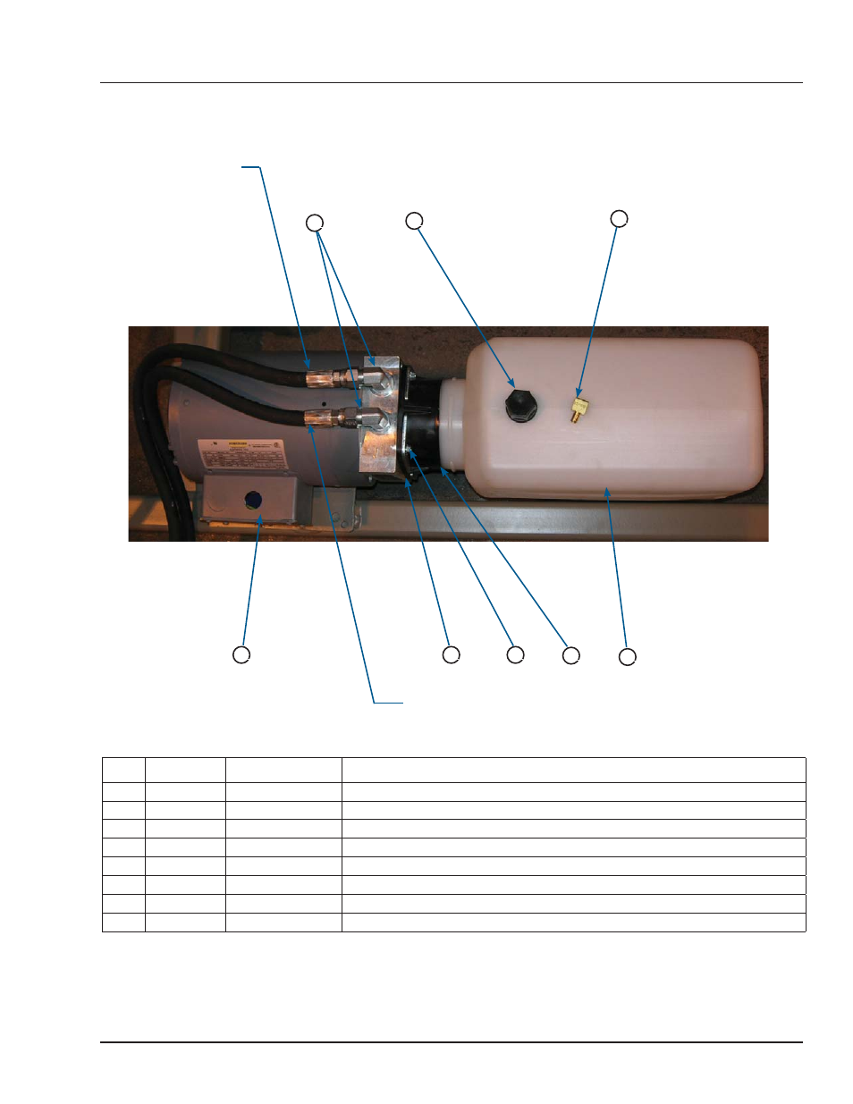 Parts, Power pack assembly, plastic reservoir | Poweramp VH SERIES HYDRAULIC User Manual | Page 47 / 52