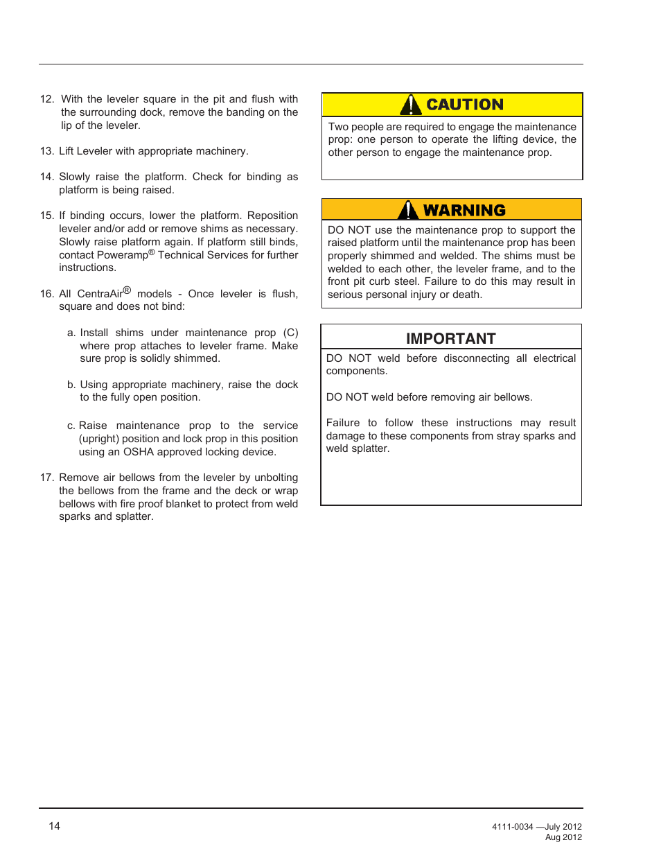 Installation, Important | Poweramp CentraAir AIR POWERED User Manual | Page 16 / 44