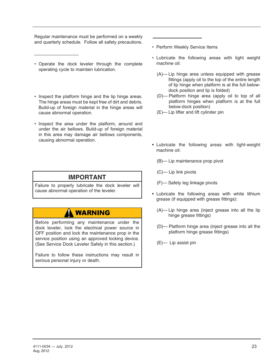 Maintenance, Important | Poweramp CentraAir AIR POWERED User Manual | Page 25 / 44