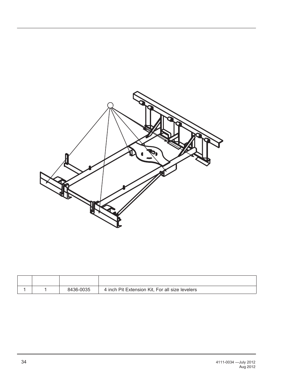 Parts, Pit extension kit | Poweramp CentraAir AIR POWERED User Manual | Page 36 / 44