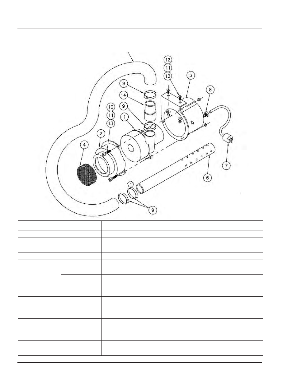 Parts, Motor and blower assembly | Poweramp AP SERIES AIR POWERED User Manual | Page 42 / 44