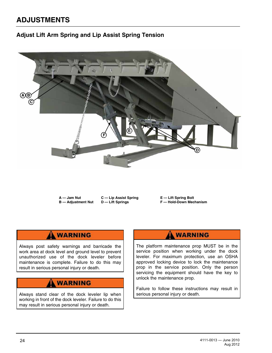 Adjustments | Poweramp LMP SERIES MECHANICAL User Manual | Page 26 / 40