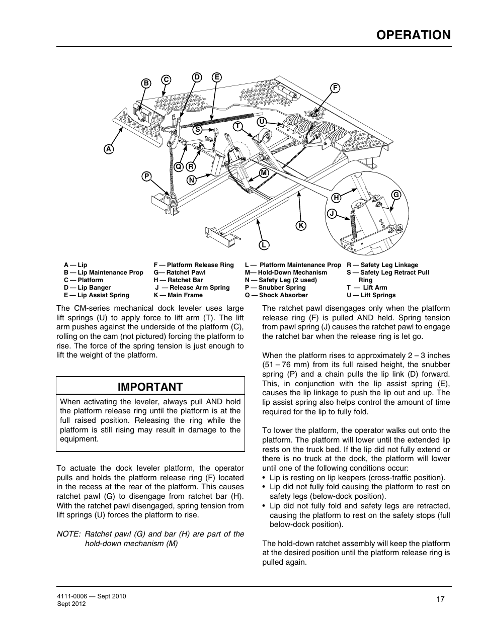 Operation, Important | Poweramp CM SERIES MECHANICAL User Manual | Page 19 / 44