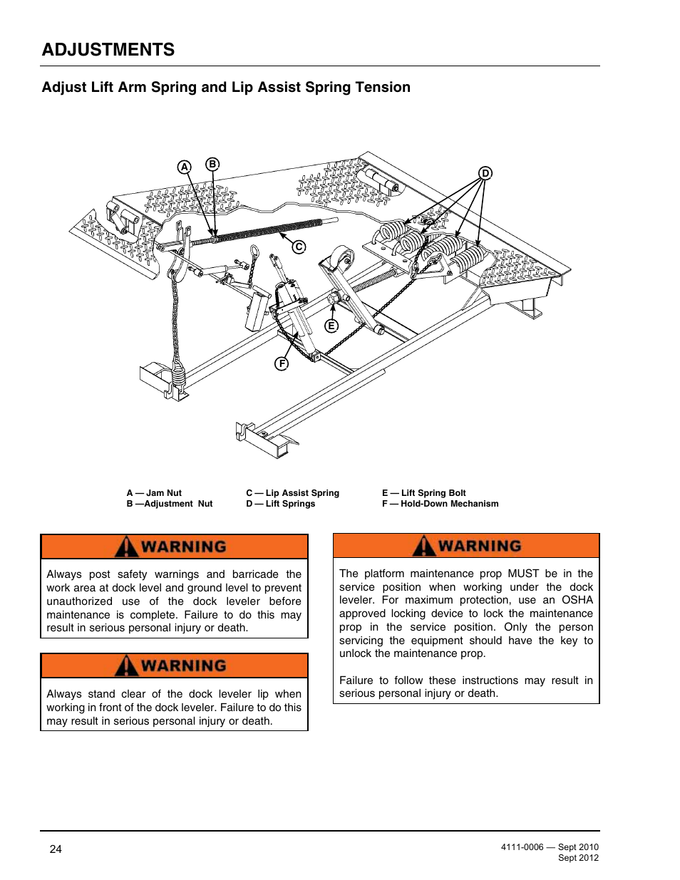 Adjustments | Poweramp CM SERIES MECHANICAL User Manual | Page 26 / 44