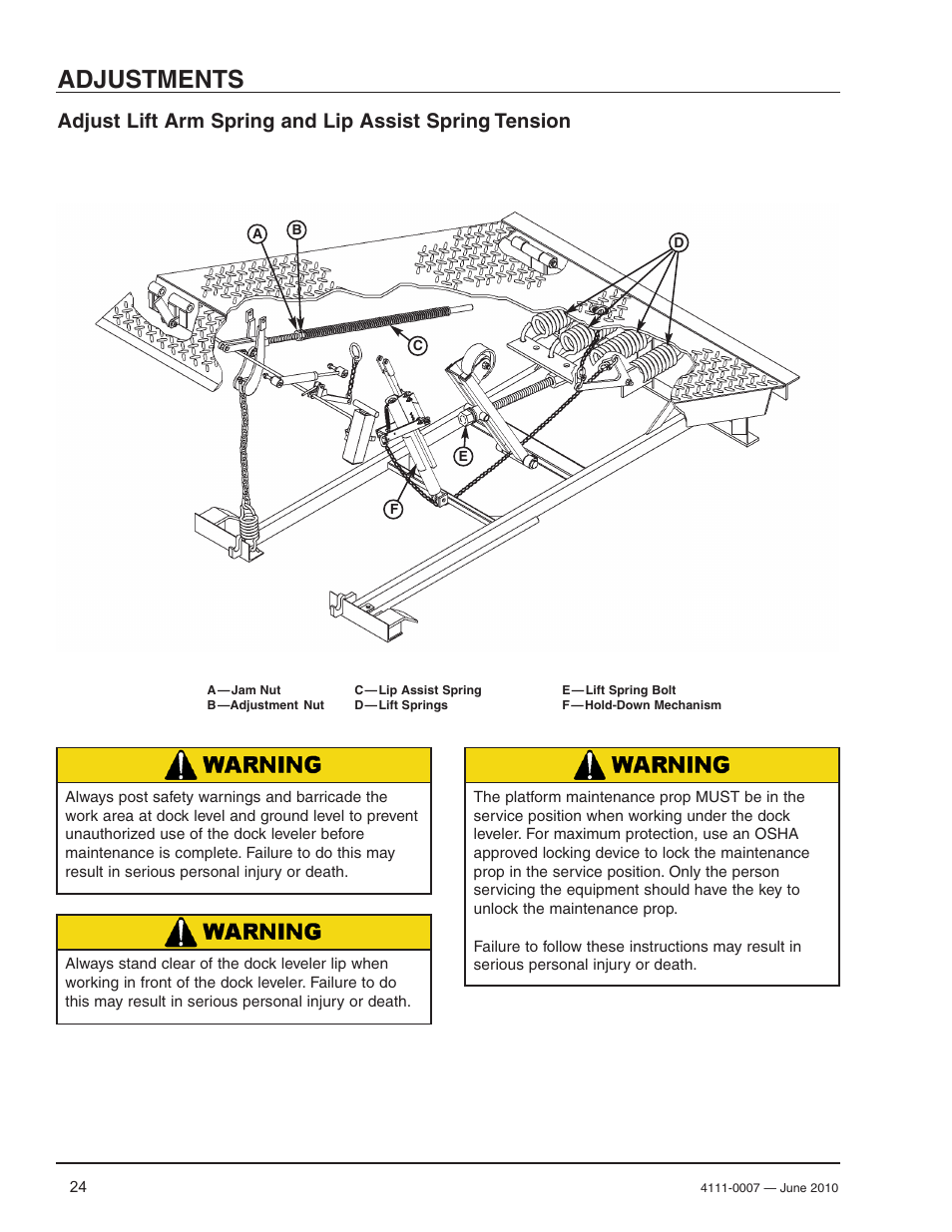 Adjustments | Poweramp HM SERIES MECHANICAL User Manual | Page 26 / 40