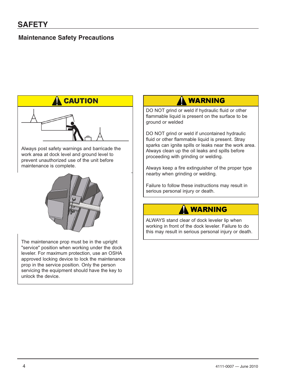 Safety, Maintenance safety precautions | Poweramp HM SERIES MECHANICAL User Manual | Page 6 / 40