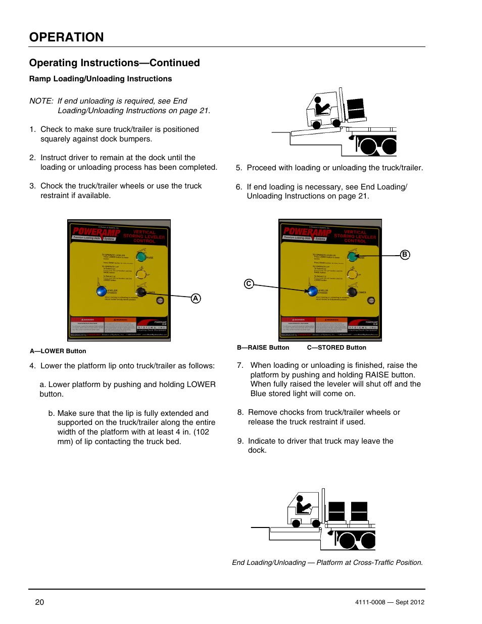 Operation, Operating instructions—continued | Poweramp VS SERIES HYDRAULIC User Manual | Page 22 / 60