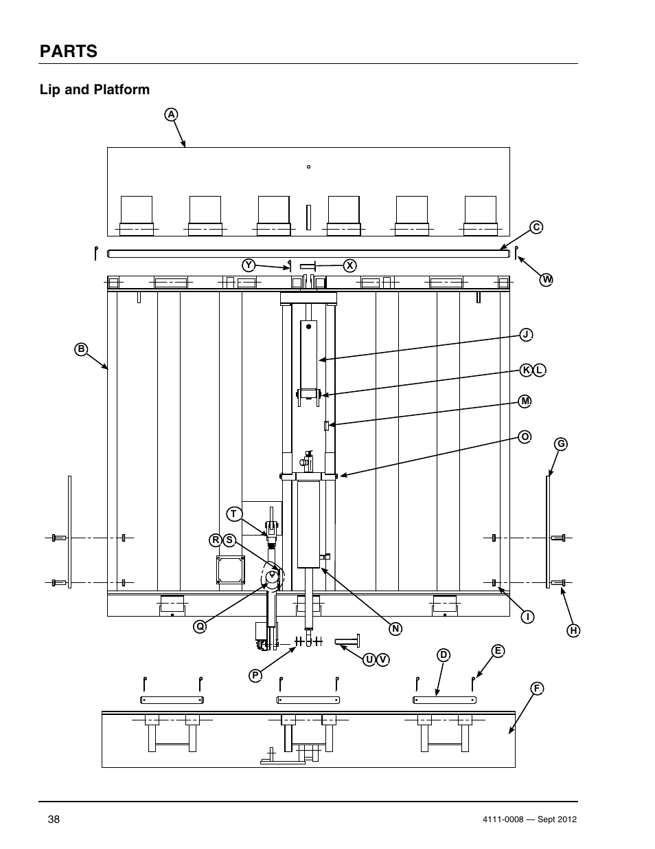 Parts, Lip and platform | Poweramp VS SERIES HYDRAULIC User Manual | Page 40 / 60