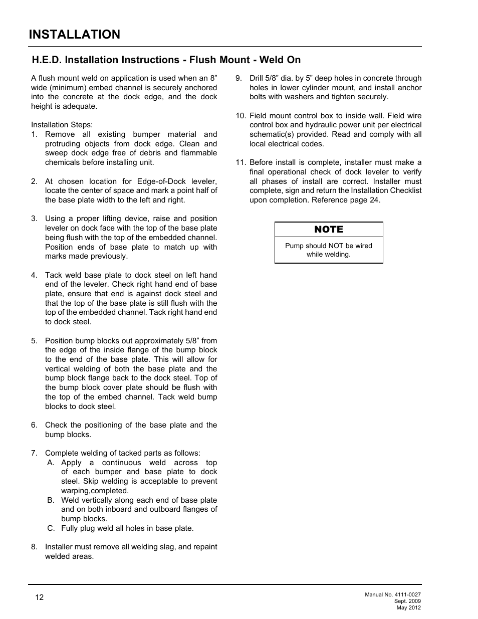 Installation | Poweramp HED SERIES HYDRAULIC User Manual | Page 14 / 48