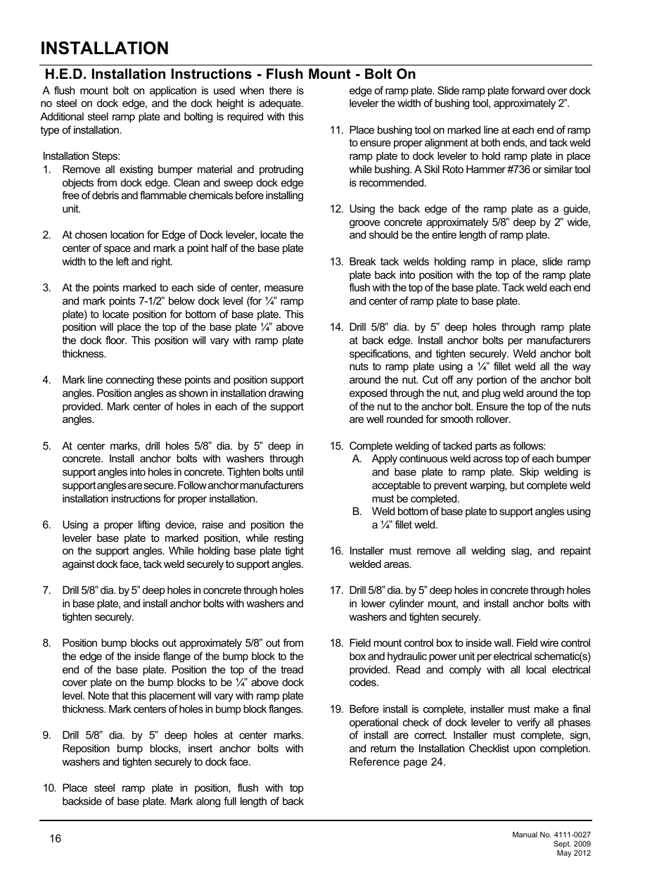 Installation | Poweramp HED SERIES HYDRAULIC User Manual | Page 18 / 48