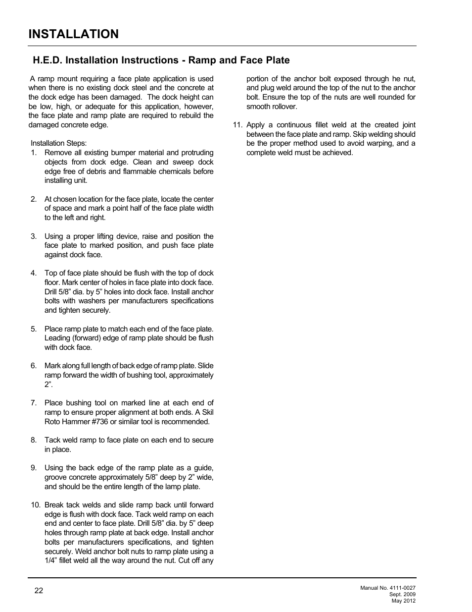 Installation | Poweramp HED SERIES HYDRAULIC User Manual | Page 24 / 48