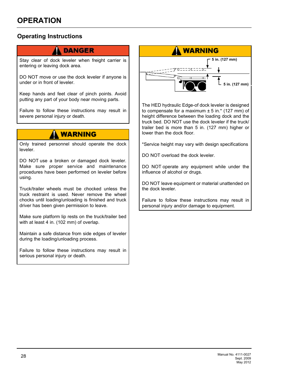 Operation, Operating instructions | Poweramp HED SERIES HYDRAULIC User Manual | Page 30 / 48