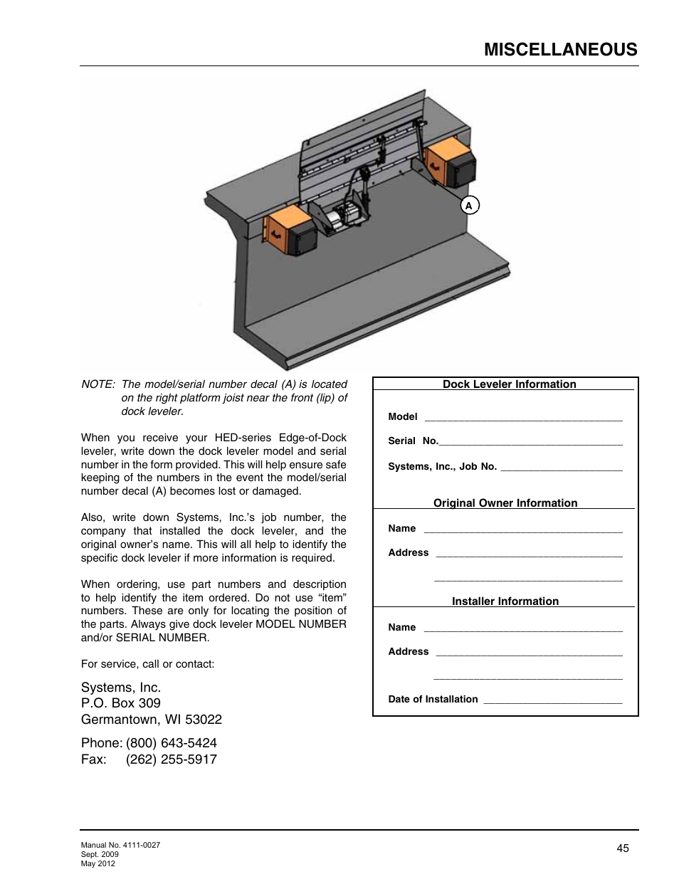 Miscellaneous, Customer information | Poweramp HED SERIES HYDRAULIC User Manual | Page 47 / 48