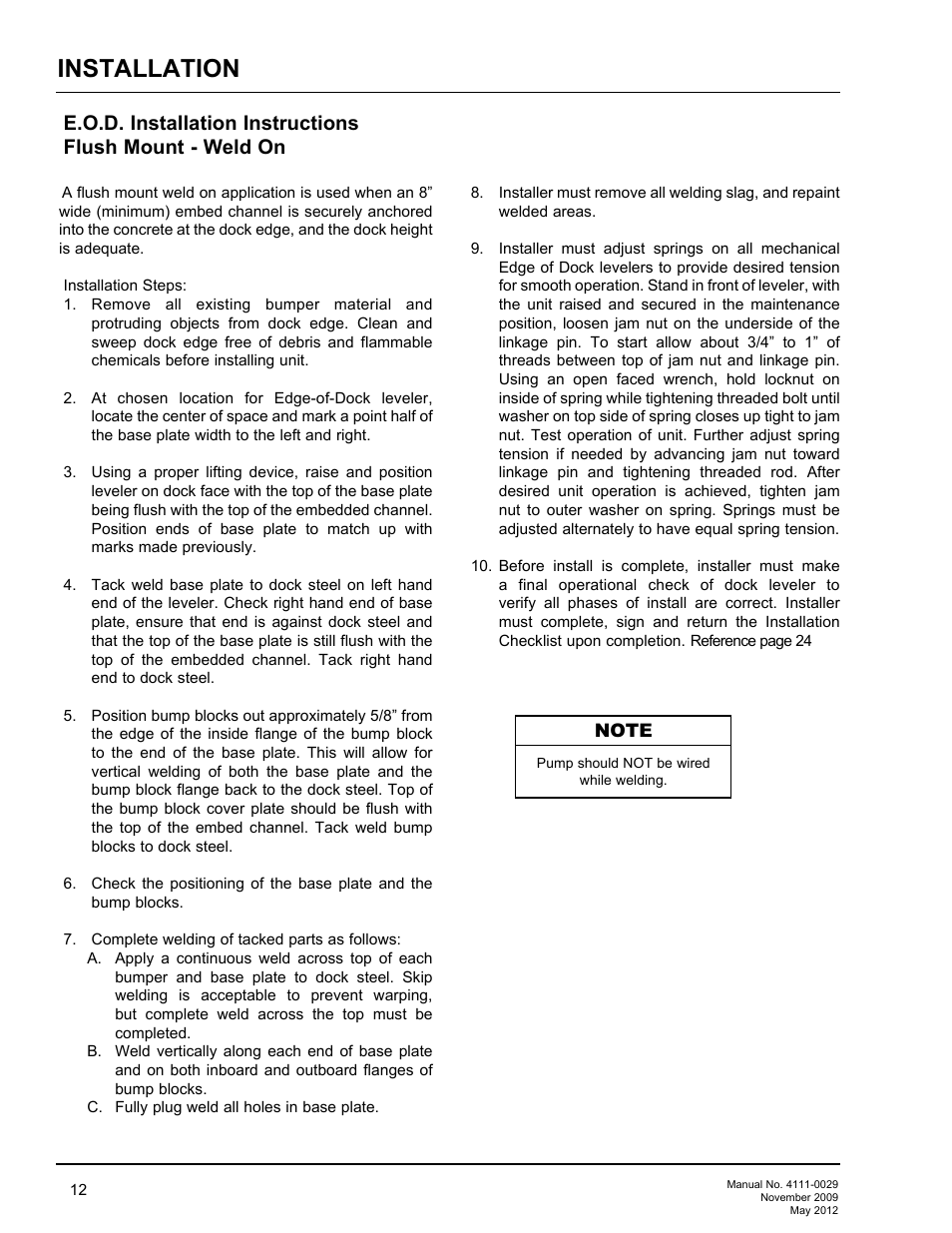 Installation | Poweramp HNL SERIES HYDRAULIC User Manual | Page 14 / 48
