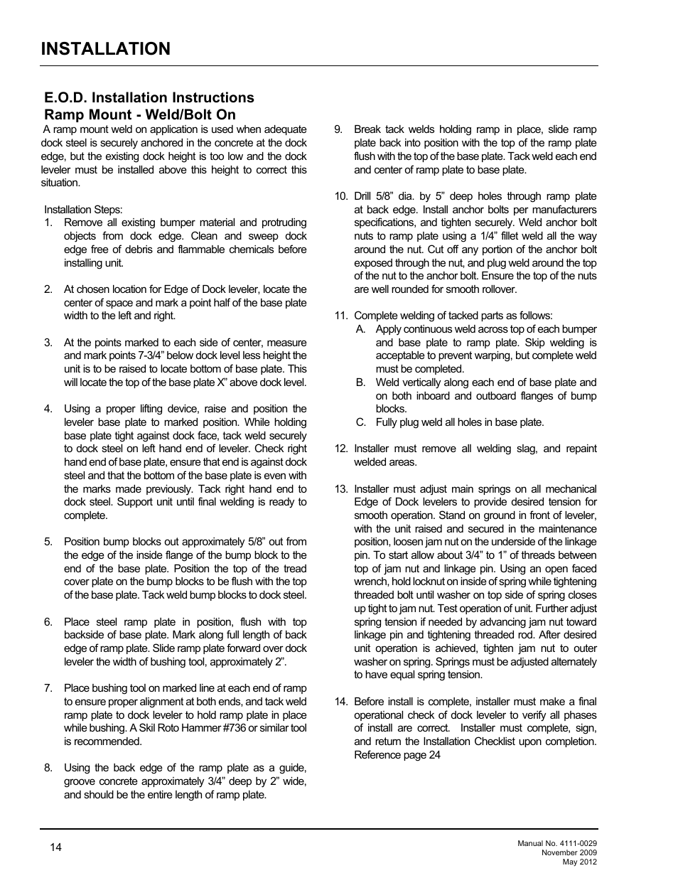 Installation | Poweramp HNL SERIES HYDRAULIC User Manual | Page 16 / 48