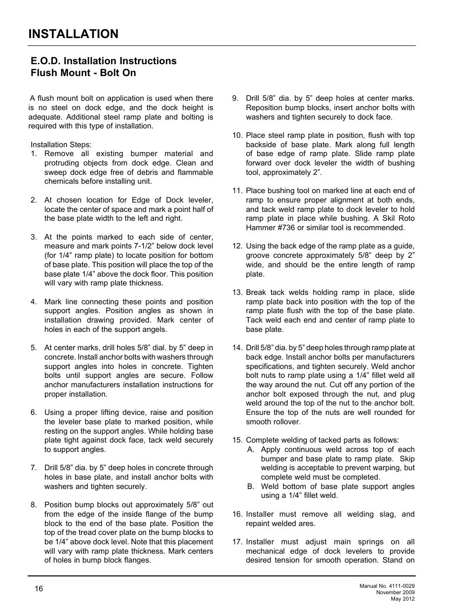 Installation | Poweramp HNL SERIES HYDRAULIC User Manual | Page 18 / 48